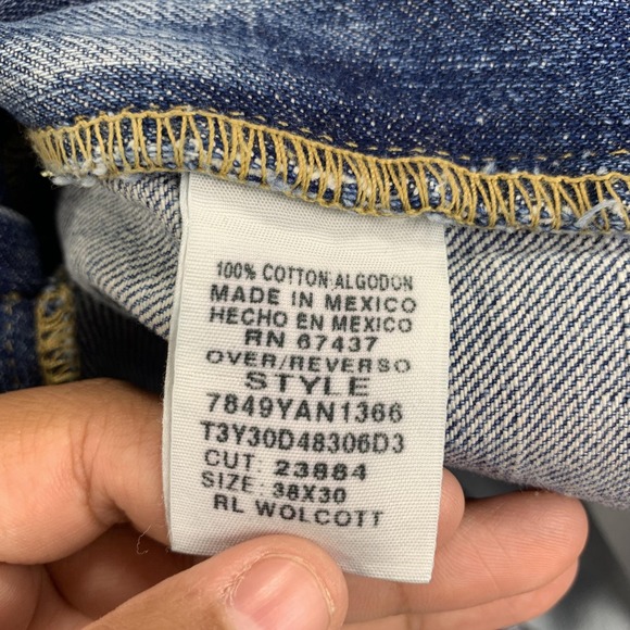 Polo Jeans Co Ralph Lauren RL Wolcott Jeans Mens 38x30 Blue Denim Straight Leg - Picture 5 of 16